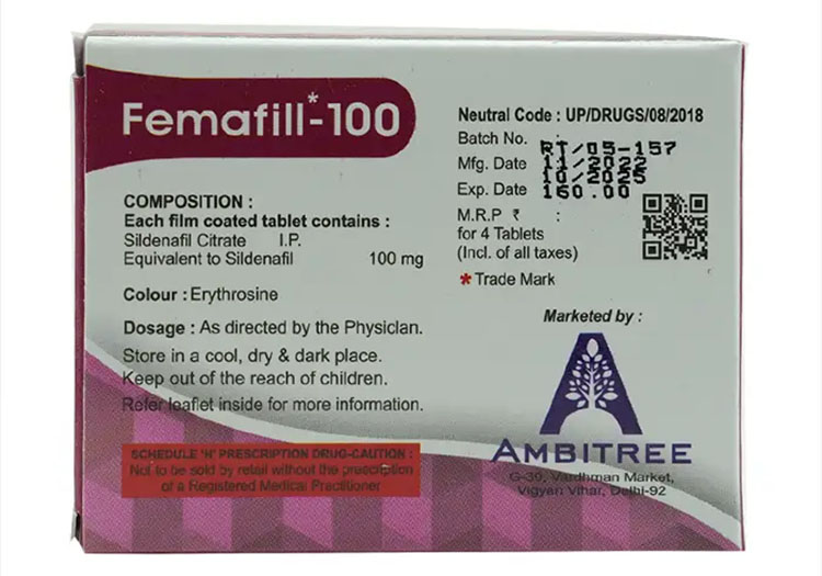 Femafill的主要成分：西地那非（Sildenafil）